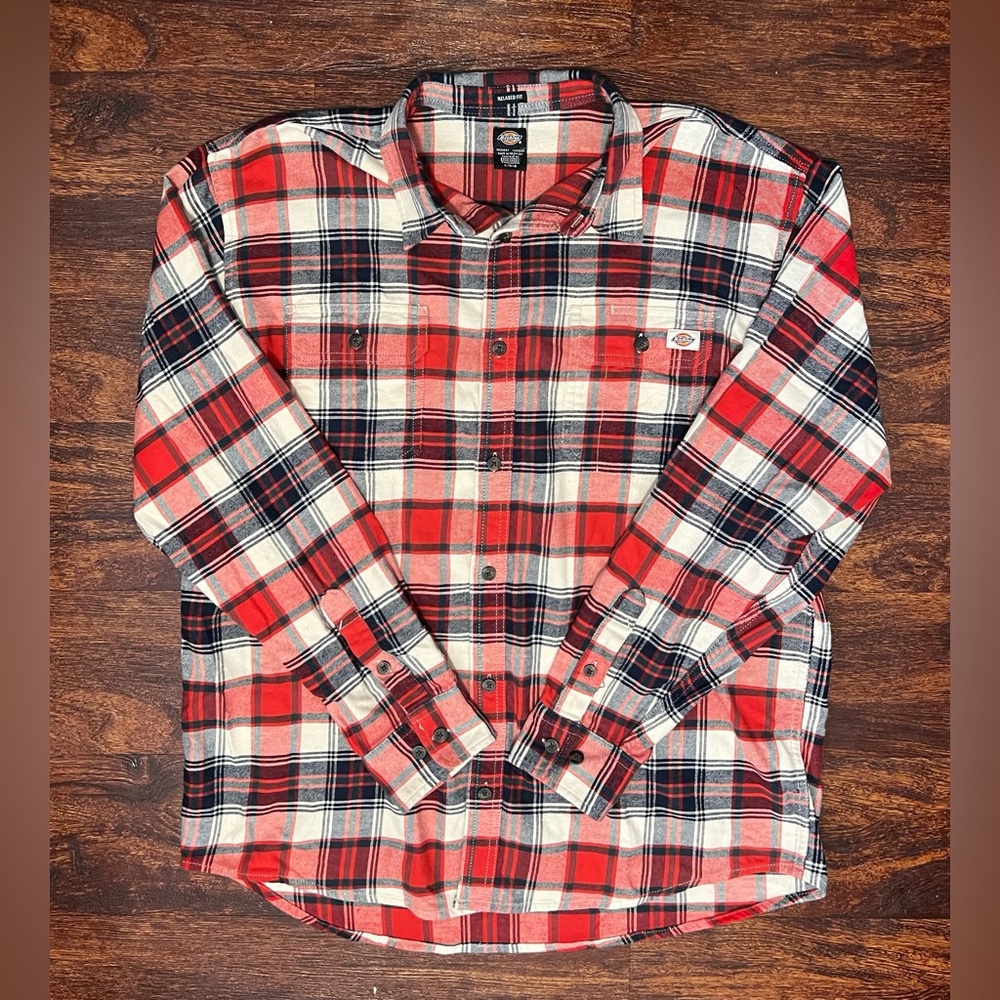 Dickies Flannel Shirt Red Plaid Preowned size xl